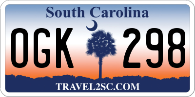 SC license plate OGK298