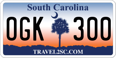 SC license plate OGK300