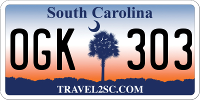 SC license plate OGK303