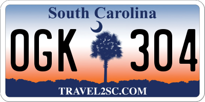 SC license plate OGK304