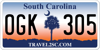 SC license plate OGK305