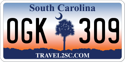 SC license plate OGK309