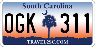 SC license plate OGK311