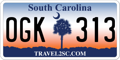 SC license plate OGK313