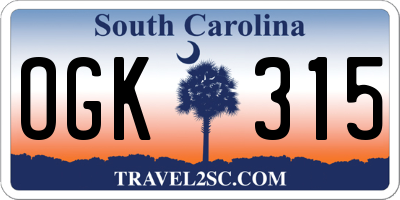 SC license plate OGK315