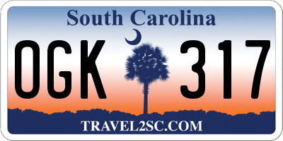 SC license plate OGK317