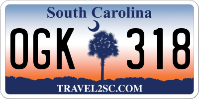 SC license plate OGK318