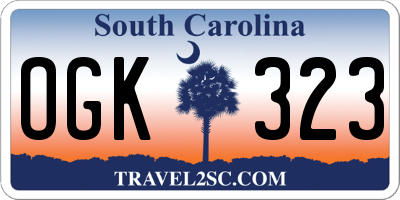 SC license plate OGK323