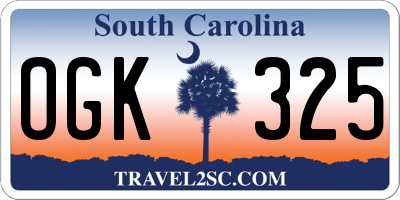SC license plate OGK325