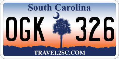 SC license plate OGK326