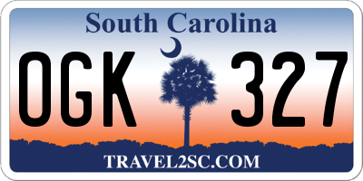 SC license plate OGK327