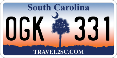 SC license plate OGK331