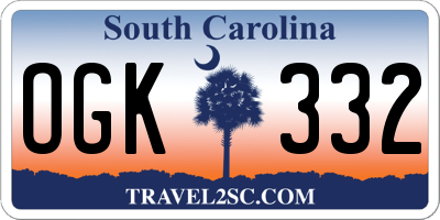 SC license plate OGK332