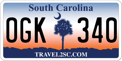 SC license plate OGK340