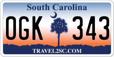 SC license plate OGK343