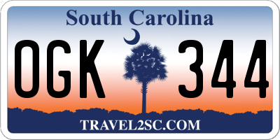 SC license plate OGK344