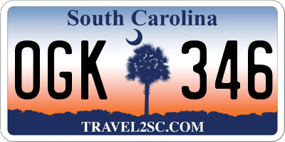 SC license plate OGK346