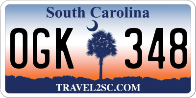 SC license plate OGK348