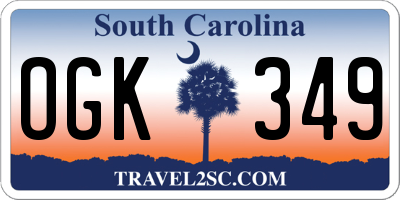 SC license plate OGK349