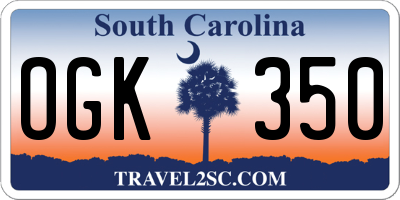 SC license plate OGK350