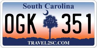 SC license plate OGK351