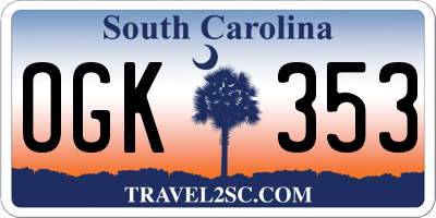 SC license plate OGK353
