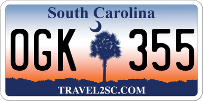 SC license plate OGK355