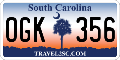SC license plate OGK356