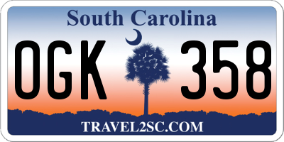 SC license plate OGK358