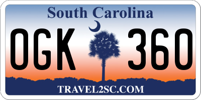 SC license plate OGK360