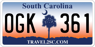 SC license plate OGK361