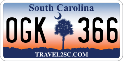 SC license plate OGK366