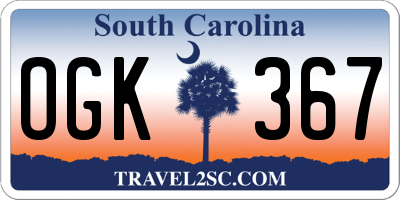SC license plate OGK367