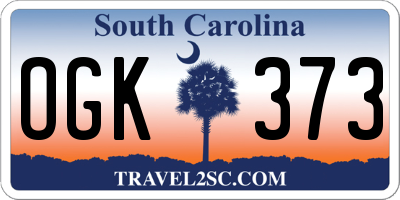 SC license plate OGK373