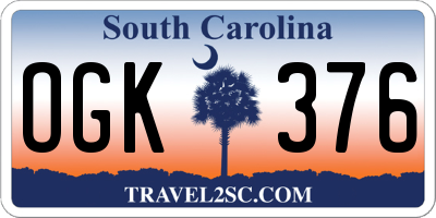SC license plate OGK376