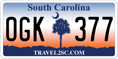 SC license plate OGK377
