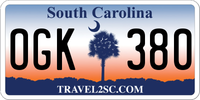 SC license plate OGK380