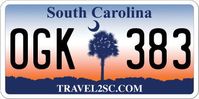 SC license plate OGK383