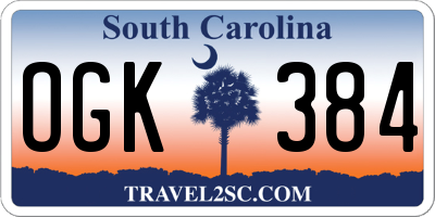 SC license plate OGK384