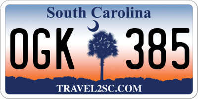 SC license plate OGK385