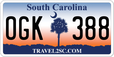 SC license plate OGK388