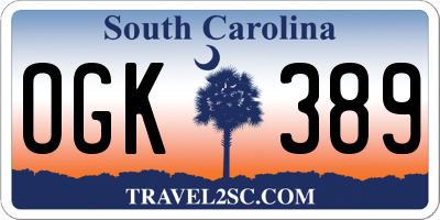 SC license plate OGK389