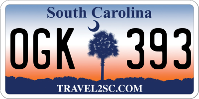 SC license plate OGK393