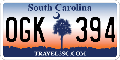 SC license plate OGK394
