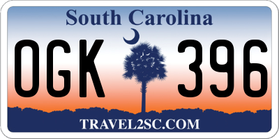 SC license plate OGK396