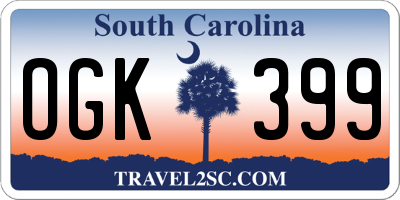 SC license plate OGK399