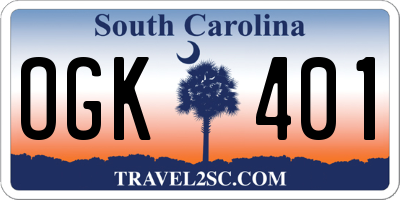 SC license plate OGK401