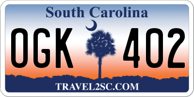 SC license plate OGK402