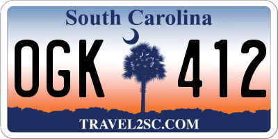 SC license plate OGK412