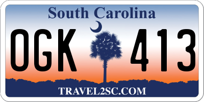 SC license plate OGK413